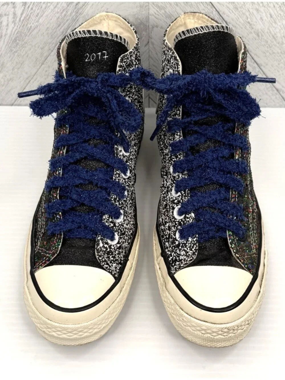 Converse x JW Anderson Chuck 70 Hi Womens 8.5 Black Multicolor Glitter Pack - Picture 3 of 16